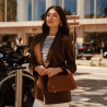 Women hand bag 037-1g camoscio brown lifestyle