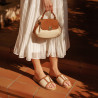 Women sandals 5128 beige combined lifestyle