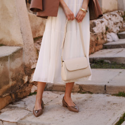 Women stylish, elegant shoes 1358 cappuccino lifestyle