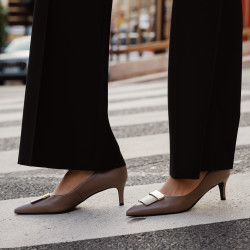 Women stylish, elegant shoes 1358 cappuccino lifestyle