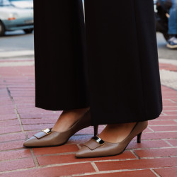 Women stylish, elegant shoes 1358 cappuccino lifestyle