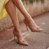 Women stylish, elegant shoes 1364 patent beige lifestyle
