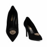 Women stylish, elegant shoes 1363 black velour