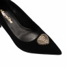 Women stylish, elegant shoes 1363 black velour