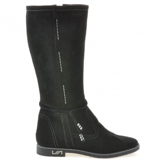 Women knee boots 3276 black velour