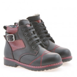 Small children boots 21c black+grena
