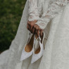 Women sandals 1353 satin white lifestyle