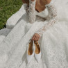 Women sandals 1353 satin white lifestyle