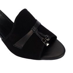 Women sandals 1367 black velour