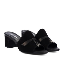 Women sandals 1367 black velour
