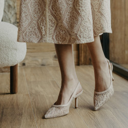 Women sandals 1368 beige combined