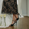 Women sandals 1365 black velour lifestyle