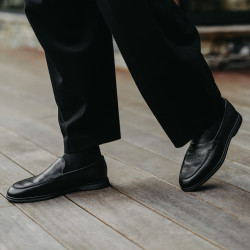 Men loafers, moccasins 980-1 black lifestyle