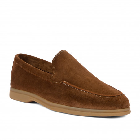 Men loafers, moccasins 980 brown velour