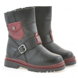 Small children boots 22c black+grena