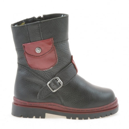 Small children boots 22c black+grena