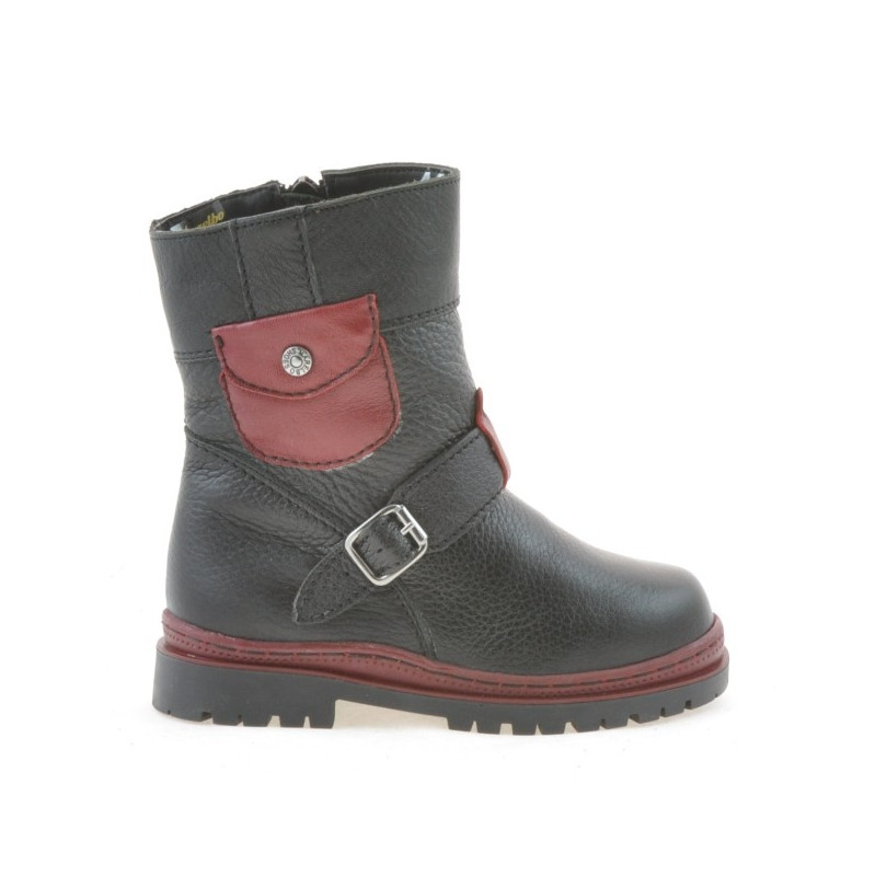 Small children boots 22c black+grena