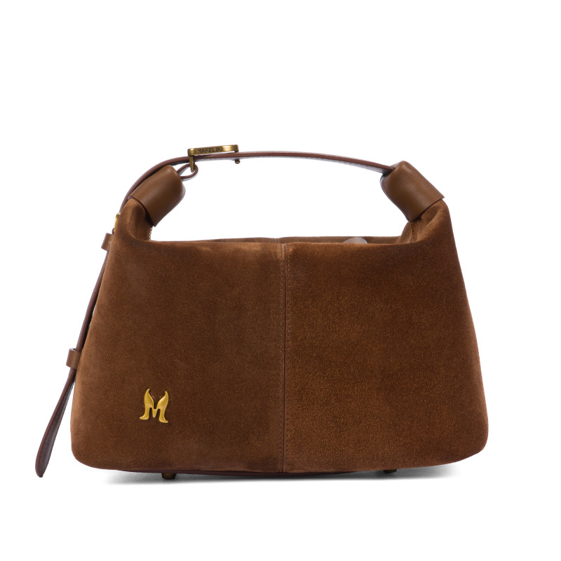 Women hand bag 037-1g suede brown