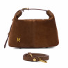 Women hand bag 037-1g suede brown