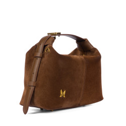 Women hand bag 037-1g suede brown