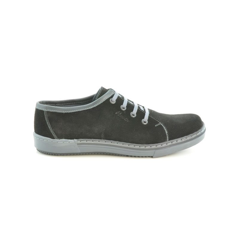 Men casual, sport shoes 722 black velour+gray
