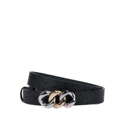 Women belt 47m black stampato