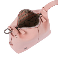 Women hand bag 037-1g 01 camoscio baby pink