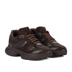 Women sport shoes 6102 chocolate combined