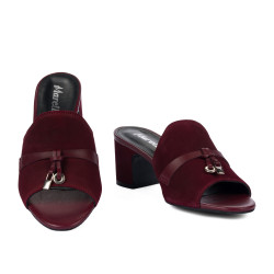 Women sandals 1367 bordo velour