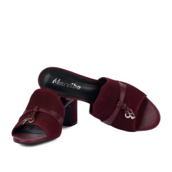 Women sandals 1367 bordo velour