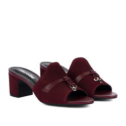 Women sandals 1367 bordo velour