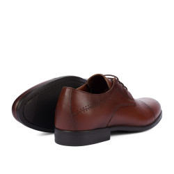 Men stylish, elegant shoes 822-1 a cognac