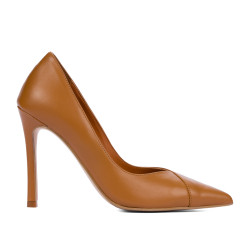 Women stylish, elegant shoes 1330 brown cognac
