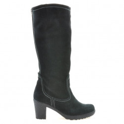 Women knee boots 3258 black velour