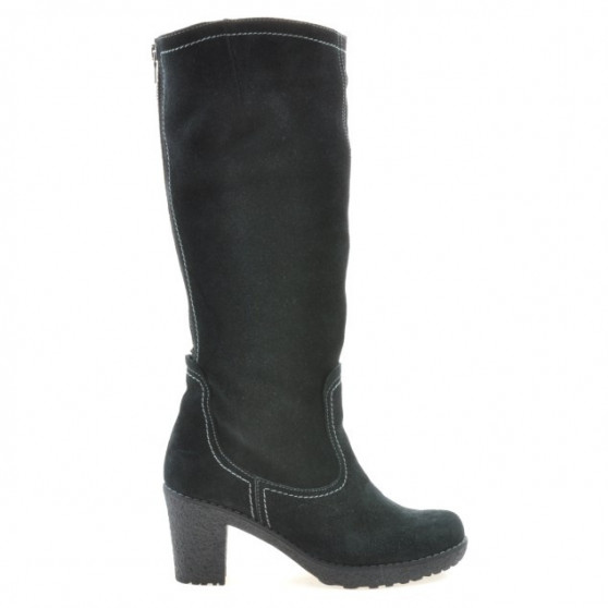 Women knee boots 3258 black velour