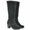 Women knee boots 3258 black velour