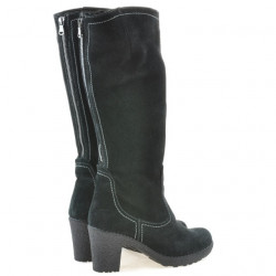 Women knee boots 3258 black velour