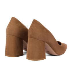 Women stylish, elegant shoes 1315 velour chocolate