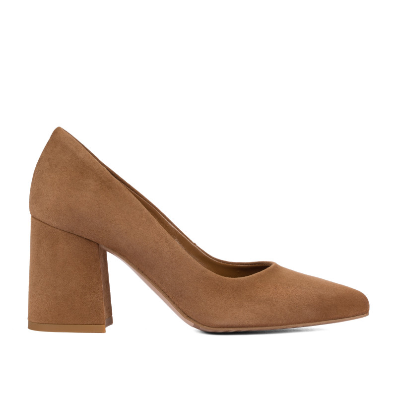 Women stylish, elegant shoes 1315 velour chocolate