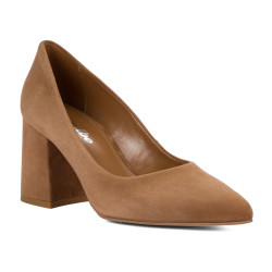Women stylish, elegant shoes 1315 velour chocolate