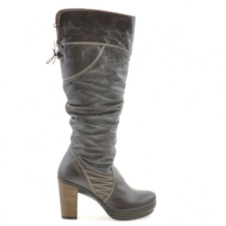 Women knee boots 226 cafe+crep cafe