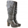 Women knee boots 226 cafe+crep cafe