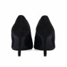 Women stylish, elegant shoes 1366 black velour pearl