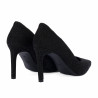 Women stylish, elegant shoes 1366 black velour pearl