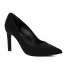 Women stylish, elegant shoes 1366 black velour pearl