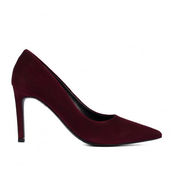 Women stylish, elegant shoes 1366 bordo velour