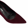 Women stylish, elegant shoes 1366 bordo velour