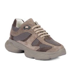 Women sport shoes 6102 sand velour combined