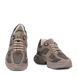 Women sport shoes 6102 sand velour combined