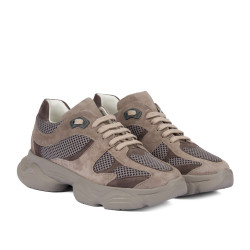 Women sport shoes 6102 sand velour combined